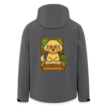 Maltipoo Schulstart – Lustiger Hundeprofessor - Recycelte Männer Softshell-Jacke von Stanley/Stella - Anthrazit - Hinten - AI Model Male 185 light (185cm)
