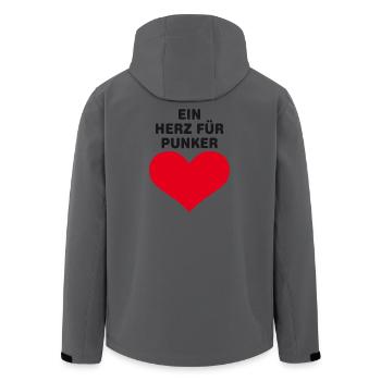 Ein Herz für Punker - Recycelte Männer Softshell-Jacke von Stanley/Stella - Anthrazit - Hinten - AI Model Male 185 light (185cm)