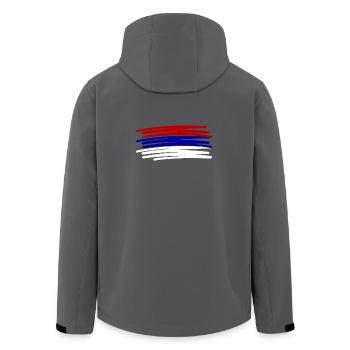 Serbien Flag Flagge painted gemalt - Recycelte Männer Softshell-Jacke von Stanley/Stella - Anthrazit - Hinten - AI Model Male 185 light (185cm)