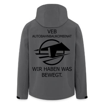 VEB Autobahnbaukombinat DDR Ostalgie - Recycelte Männer Softshell-Jacke von Stanley/Stella - Anthrazit - Hinten - AI Model Male 185 light (185cm)
