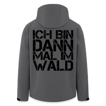Ich bin dann mal im Wald - Recycelte Männer Softshell-Jacke von Stanley/Stella - Anthrazit - Hinten - AI Model Male 185 light (185cm)