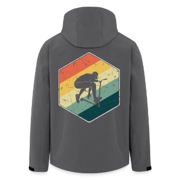 Stunt Scooter Roller Kinder Retro - Recycelte Männer Softshell-Jacke von Stanley/Stella - Anthrazit - Hinten - AI Model Male 185 light (185cm)