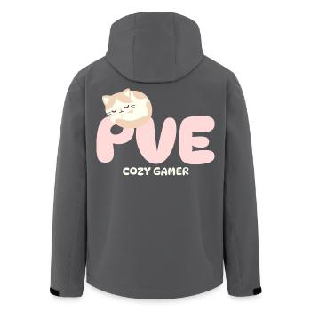 PVE Cozy Gaming Schlafkatze - Recycelte Männer Softshell-Jacke von Stanley/Stella - Anthrazit - Hinten - AI Model Male 185 light (185cm)