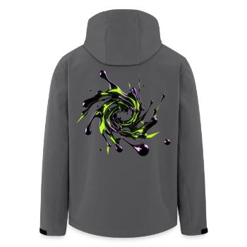 Giftiger Neon-Flüssigchromwirbel - Recycelte Männer Softshell-Jacke von Stanley/Stella - Anthrazit - Hinten - AI Model Male 185 light (185cm)