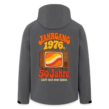 Jahrgang 1976 Läuft ohne Update - Recycelte Männer Softshell-Jacke von Stanley/Stella - Anthrazit - Hinten - AI Model Male 185 light (185cm)