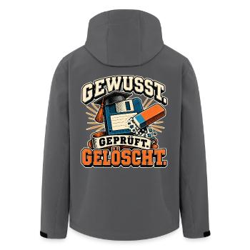 Gewusst, geprüft, gelöscht - Recycelte Männer Softshell-Jacke von Stanley/Stella - Anthrazit - Hinten - AI Model Male 185 light (185cm)