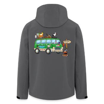 Ungarn Camper Wohnmobil - Recycelte Männer Softshell-Jacke von Stanley/Stella - Anthrazit - Hinten - AI Model Male 185 light (185cm)