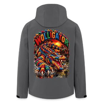 Wolligator Krokodil Farbexplosion - Recycelte Männer Softshell-Jacke von Stanley/Stella - Anthrazit - Hinten - AI Model Male 185 light (185cm)