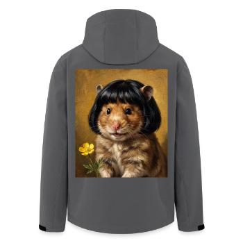 Lustiger Hamster Bob Haarschnitt - Recycelte Männer Softshell-Jacke von Stanley/Stella - Anthrazit - Hinten - AI Model Male 185 light (185cm)