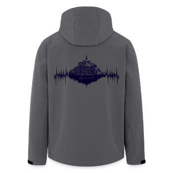 Mont-Saint-Michel, Normandie, Frankreich - Recycelte Männer Softshell-Jacke von Stanley/Stella - Anthrazit - Hinten - AI Model Male 185 light (185cm)
