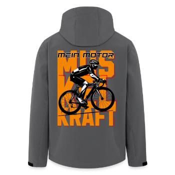 Mein Motor Muskelkraft - Rennrad Motiv - Recycelte Männer Softshell-Jacke von Stanley/Stella - Anthrazit - Hinten - AI Model Male 185 light (185cm)