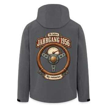 Jahrgang 1956 Nie restauriert - Recycelte Männer Softshell-Jacke von Stanley/Stella - Anthrazit - Hinten - AI Model Male 185 light (185cm)
