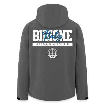 Bibione Italien Koordinaten Reise Souvenir - Recycelte Männer Softshell-Jacke von Stanley/Stella - Anthrazit - Hinten - AI Model Male 185 light (185cm)