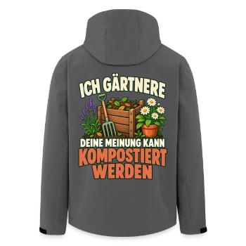 Gartenfreunde Gärtnern Geschenkidee  - Recycelte Männer Softshell-Jacke von Stanley/Stella - Anthrazit - Hinten - AI Model Male 185 light (185cm)