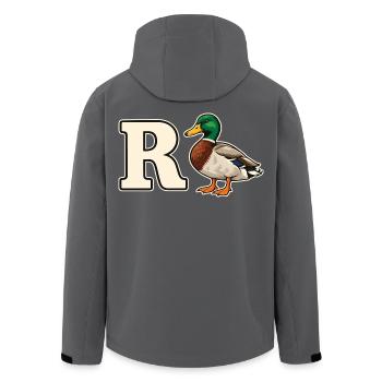 R Ente Lustiges Rentenmotiv - Recycelte Männer Softshell-Jacke von Stanley/Stella - Anthrazit - Hinten - AI Model Male 185 light (185cm)