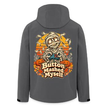 Halloween-Mumie Button Mashed Myself Gamer - Recycelte Männer Softshell-Jacke von Stanley/Stella - Anthrazit - Hinten - AI Model Male 185 light (185cm)