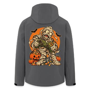 Halloween-Mumie Gamer mit Kabelsalat - Recycelte Männer Softshell-Jacke von Stanley/Stella - Anthrazit - Hinten - AI Model Male 185 light (185cm)