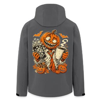 Halloween-Kürbisbürohengst im E-Mail-Chaos - Recycelte Männer Softshell-Jacke von Stanley/Stella - Anthrazit - Hinten - AI Model Male 185 light (185cm)