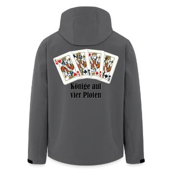 Könige auf vier Pfoten – Vier Hundekönige - Recycelte Männer Softshell-Jacke von Stanley/Stella - Anthrazit - Hinten - AI Model Male 185 light (185cm)