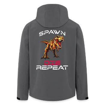 Spawn Die Repeat Gamer Dino Survival Zocken Witz - Recycelte Männer Softshell-Jacke von Stanley/Stella - Anthrazit - Hinten - AI Model Male 185 light (185cm)