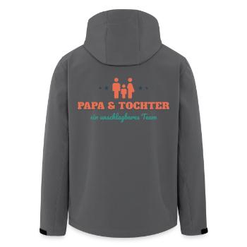 Papa & Tochter – ein unschlagbares Team - Recycelte Männer Softshell-Jacke von Stanley/Stella - Anthrazit - Hinten - AI Model Male 185 light (185cm)