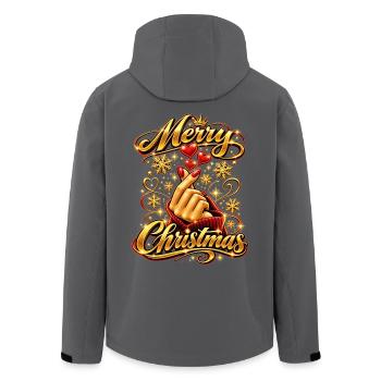 Korean Finger Heart – Merry Christmas Kpop Style - Recycelte Männer Softshell-Jacke von Stanley/Stella - Anthrazit - Hinten - AI Model Male 185 light (185cm)