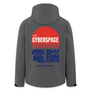 Besuchen Sie Cyberspace Land Of The Rising Byte - Recycelte Männer Softshell-Jacke von Stanley/Stella - Anthrazit - Hinten - AI Model Male 185 light (185cm)