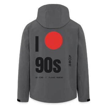 I Love The 90s Red Sun Be Kind Spul zurück - Recycelte Männer Softshell-Jacke von Stanley/Stella - Anthrazit - Hinten - AI Model Male 185 light (185cm)