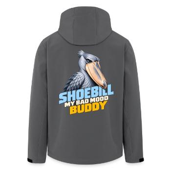 Schuhschnabel – Mein schlechte Laune-Kumpel | Exotischer Vogel - Recycelte Männer Softshell-Jacke von Stanley/Stella - Anthrazit - Hinten - AI Model Male 185 light (185cm)