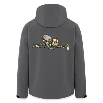 Reservekriecher – Ohne Kaffee kein Antrieb - Recycelte Männer Softshell-Jacke von Stanley/Stella - Anthrazit - Hinten - AI Model Male 185 light (185cm)