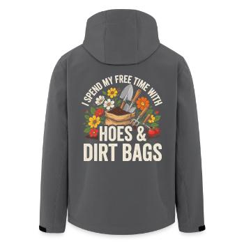  I Spend My Free Time With Hoes And Dirt Bags - Recycelte Männer Softshell-Jacke von Stanley/Stella - Anthrazit - Hinten - AI Model Male 185 light (185cm)