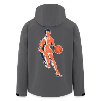 Basketballspieler beim Dribbeln – Retro Stil - Recycelte Männer Softshell-Jacke von Stanley/Stella - Anthrazit - Hinten - AI Model Male 185 light (185cm)