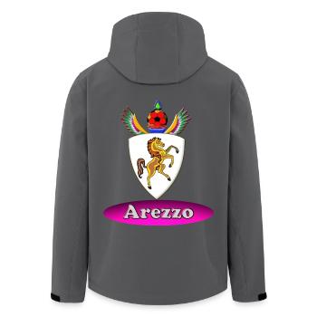 Arezzo-Pferdewappen – Majestätischer Hengst Heraldic Em - Recycelte Männer Softshell-Jacke von Stanley/Stella - Anthrazit - Hinten - AI Model Male 185 light (185cm)
