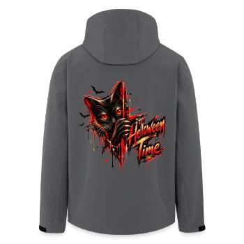 Halloween Time – Black Cat Gothic Streetwear - Recycelte Männer Softshell-Jacke von Stanley/Stella - Anthrazit - Hinten - AI Model Male 185 light (185cm)