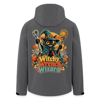 Halloween Hexenkatze Mechaniker Wizard - Recycelte Männer Softshell-Jacke von Stanley/Stella - Anthrazit - Hinten - AI Model Male 185 light (185cm)