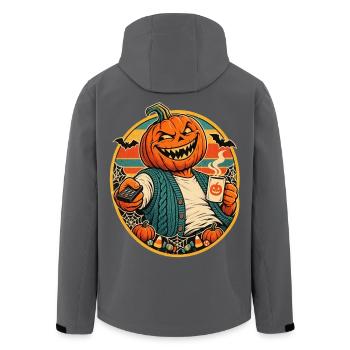 Halloween-Kürbisopa im Ruhestand - Recycelte Männer Softshell-Jacke von Stanley/Stella - Anthrazit - Hinten - AI Model Male 185 light (185cm)