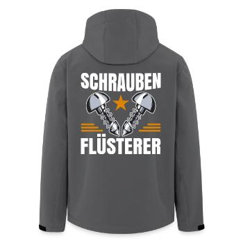 Schrauben Flüsterer - Recycelte Männer Softshell-Jacke von Stanley/Stella - Anthrazit - Hinten - AI Model Male 185 light (185cm)