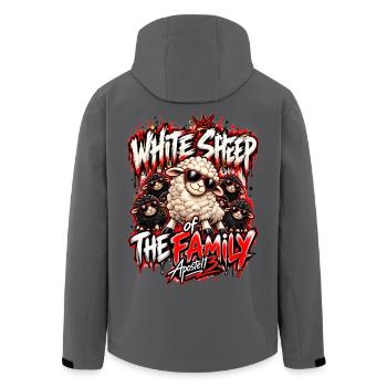 White Sheep of the Family – Funny Black Sheep Desi - Recycelte Männer Softshell-Jacke von Stanley/Stella - Anthrazit - Hinten - AI Model Male 185 light (185cm)
