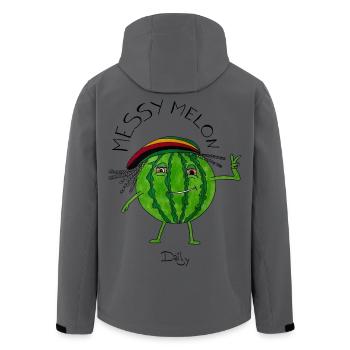 MessyMelon – tiefenentspannte Wassermelone - Recycelte Männer Softshell-Jacke von Stanley/Stella - Anthrazit - Hinten - AI Model Male 185 light (185cm)