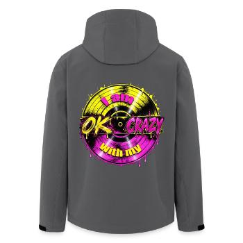 I Am OK With My Crazy – Funny Retro Statement - Recycelte Männer Softshell-Jacke von Stanley/Stella - Anthrazit - Hinten - AI Model Male 185 light (185cm)