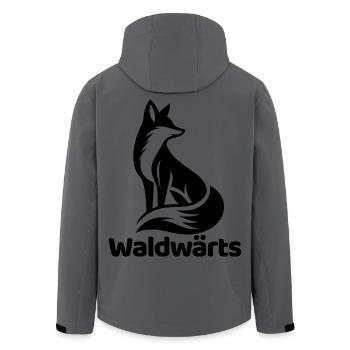 Waldwärts – Fuchs Waldliebe Naturmotiv - Recycelte Männer Softshell-Jacke von Stanley/Stella - Anthrazit - Hinten - AI Model Male 185 light (185cm)
