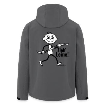 „Zieh Leine“ minimalistisches Motiv mit Strichel. - Recycelte Männer Softshell-Jacke von Stanley/Stella - Anthrazit - Hinten - AI Model Male 185 light (185cm)