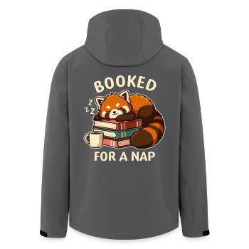 Für ein Nickerchen gebucht – Red Panda and Books - Recycelte Männer Softshell-Jacke von Stanley/Stella - Anthrazit - Hinten - AI Model Male 185 light (185cm)