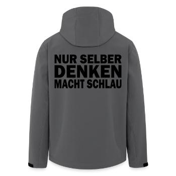 Nur Selber Denken Macht Schlau Gehirn Wissen - Recycelte Männer Softshell-Jacke von Stanley/Stella - Anthrazit - Hinten - AI Model Male 185 light (185cm)