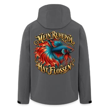 Bunter Betta mit Prunkflossen - Recycelte Männer Softshell-Jacke von Stanley/Stella - Anthrazit - Hinten - AI Model Male 185 light (185cm)