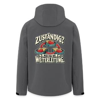 Zuständig fürs Weiterleiten - Recycelte Männer Softshell-Jacke von Stanley/Stella - Anthrazit - Hinten - AI Model Male 185 light (185cm)