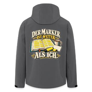 Marker voraus - Recycelte Männer Softshell-Jacke von Stanley/Stella - Anthrazit - Hinten - AI Model Male 185 light (185cm)