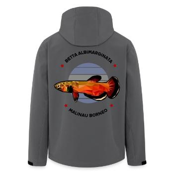 Betta albimarginata malinau Kampffisch Wildform - Recycelte Männer Softshell-Jacke von Stanley/Stella - Anthrazit - Hinten - AI Model Male 185 light (185cm)