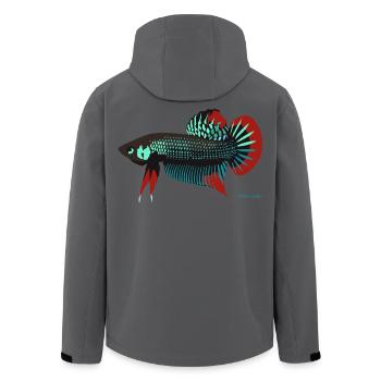 Betta imbellis, Kampffisch Wildform aus Thailand - Recycelte Männer Softshell-Jacke von Stanley/Stella - Anthrazit - Hinten - AI Model Male 185 light (185cm)