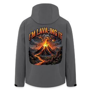 I Am Lava In Itive Lustiger Vulkan Ausbruch Spruch - Recycelte Männer Softshell-Jacke von Stanley/Stella - Anthrazit - Hinten - AI Model Male 185 light (185cm)